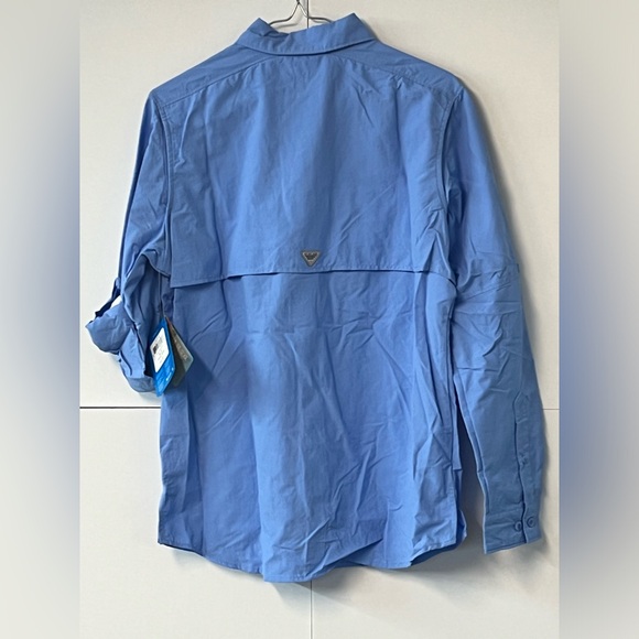 NWT Columbia Women's Bahama Light Blue Long Sleeve PFG Fishing Shirt. Size S/P. - Picture 10 of 12